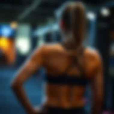 Active individual wearing U-back sports bra during exercise