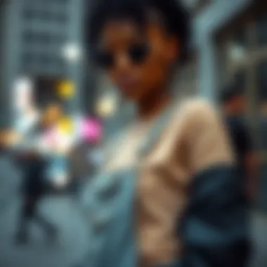 Candid street style shot highlighting the cultural impact of black ripped overalls