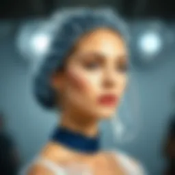 Elegant clear shower cap enhancing hairstyle protection