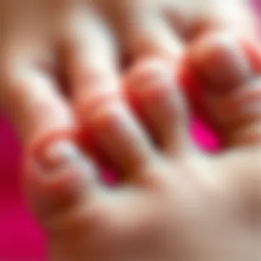 Close-Up of Quality Press-On Toenails A close-up view of high-quality press-on toenails with textured finishes