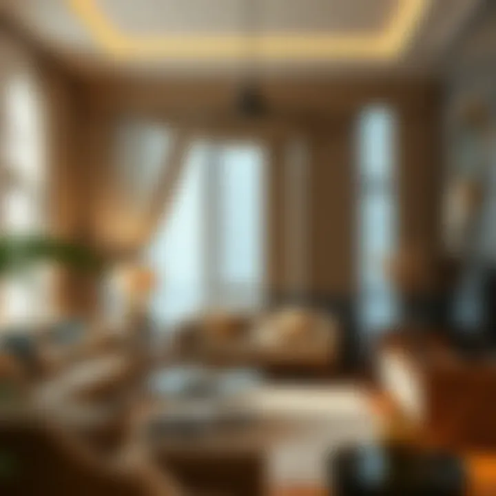 Stylish Drapes Transforming a Living Room An inviting living room adorned with stylish drapes that enhance ambiance