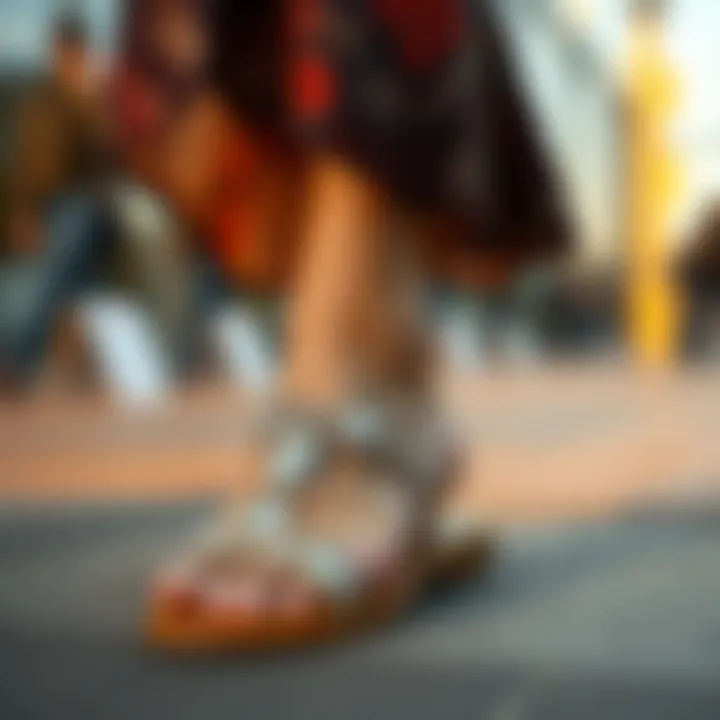 Fashion-forward individual styling crystal sandals with outfit
