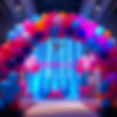 Vibrant balloon arch creating a festive atmosphere