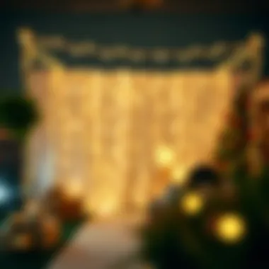 Charming backdrop with fairy lights for memorable photos