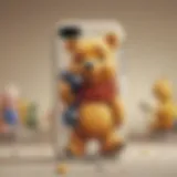 Artistic representation of the Pooh Bear phone case highlighting its whimsical design.