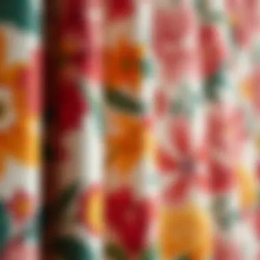 Close-up detail of intricate floral patterns on fabric