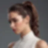 Elegant small ponytail hairstyle with accessories