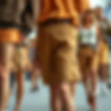 A collection of brown cow shorts in various styles