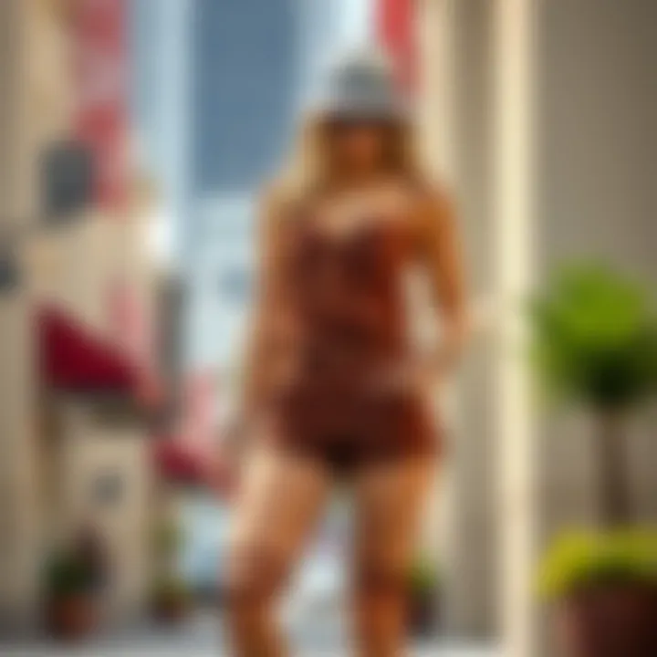 Stylish brown cow shorts paired with a chic top