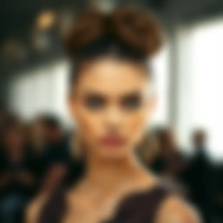 Elegant classic bun hairstyle on a model