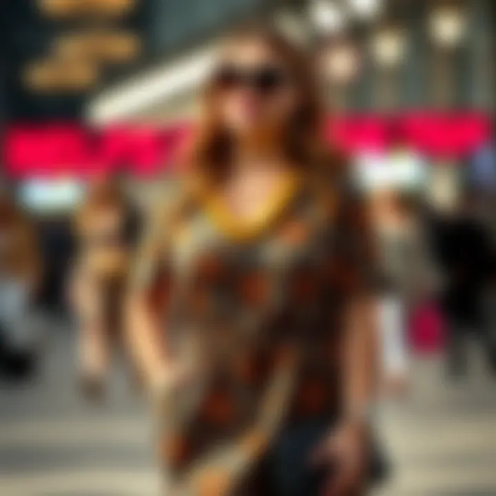 Stylish casual dress paired with accessories.