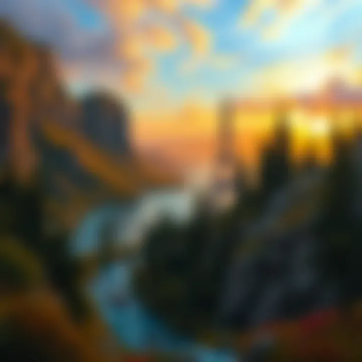 A beautifully completed rhinestone painting depicting a stunning landscape, emphasizing the final artwork.