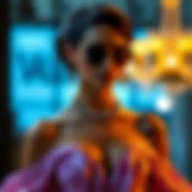 Stylish accessories complementing a boat neck gown