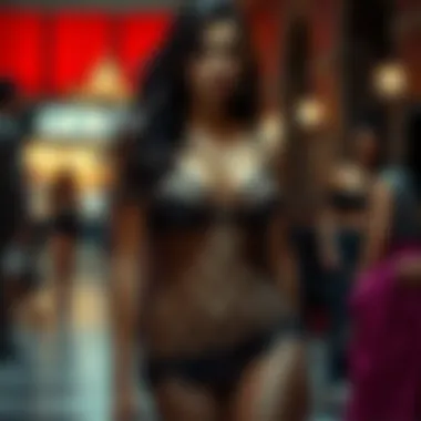 Historical representation of fishnet lingerie in fashion