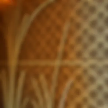 Intricate Patterns on Glossy Wallpaper Close-up of intricate patterns on glossy peel and stick wallpaper