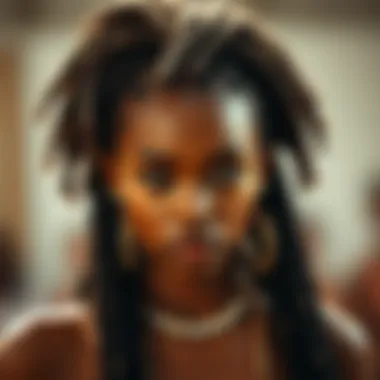 Artistic representation of the cultural significance of goddess locs in different communities