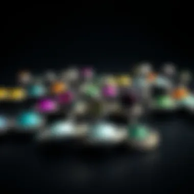 Showcasing a collection of gothic belly button rings with various materials