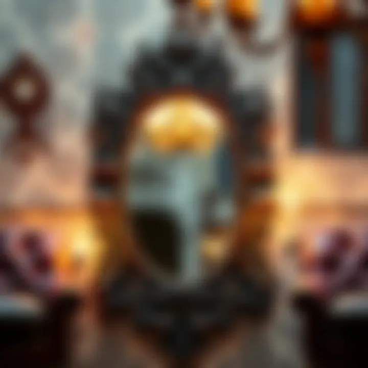 Richly Decorated Gothic Mirror with Vintage Appeal