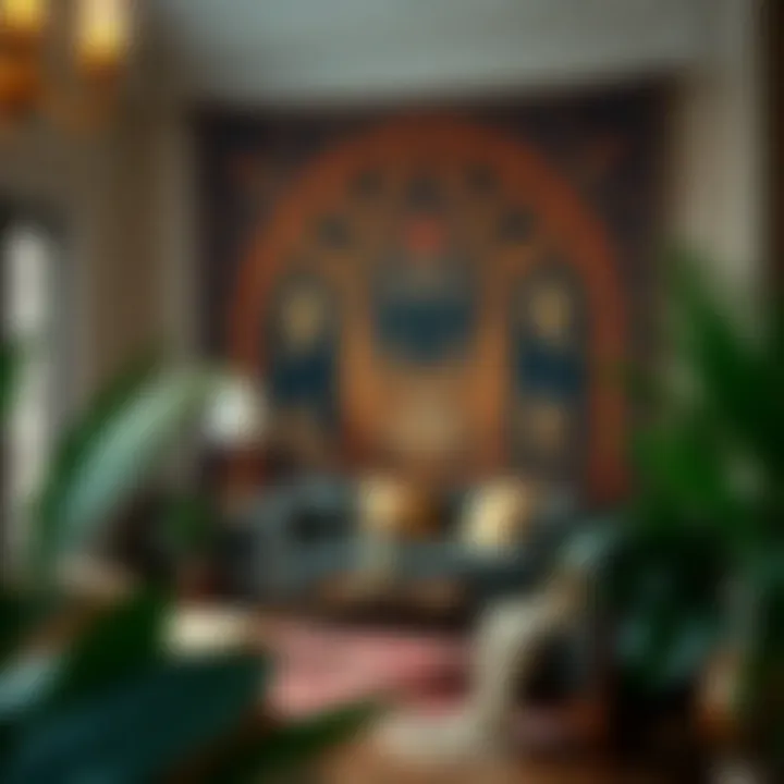 Stunning Gothic Tapestry Adorning a Cozy Room