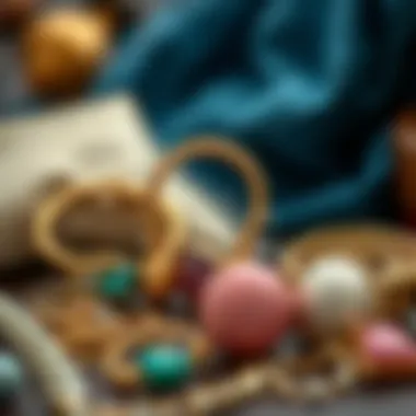 Collection of materials used in heart nose ring hoop craftsmanship