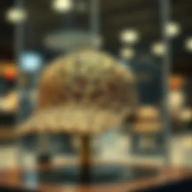 Stylish Display of Leopard Print Baseball Hat Leopard print baseball hat showcased on a stylish display