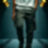 A stylish pair of zipper cargo pants showcasing modern design elements