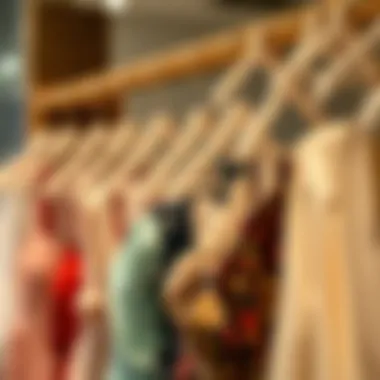 Aesthetics of Mizgi Hangers in Fashion Aesthetic arrangement of dresses hanging on mizgi hangers, creating a visually appealing display.