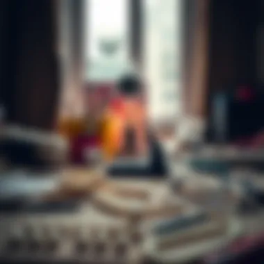 A designer workspace featuring tools and no hole pearl beads