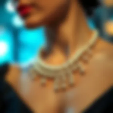 A fashionable necklace crafted with no hole pearl beads