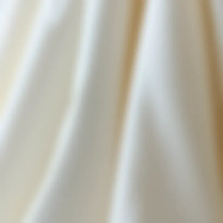 Close-up of fabric textures used in plus size white ball gowns