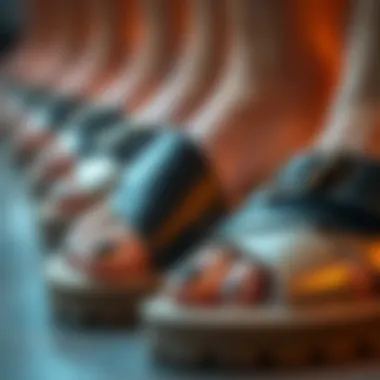 Close-up of the materials used in plus protections sandals