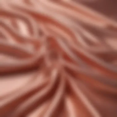 Shimmering Rose Gold Fabric Close-up of rose gold fabric with a shimmering finish