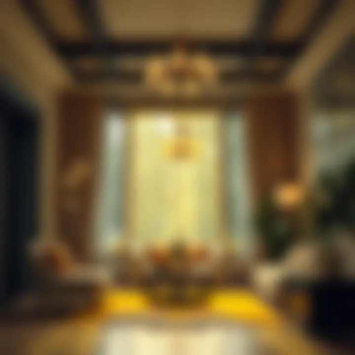 A beautifully decorated interior space enhanced by glitter elements