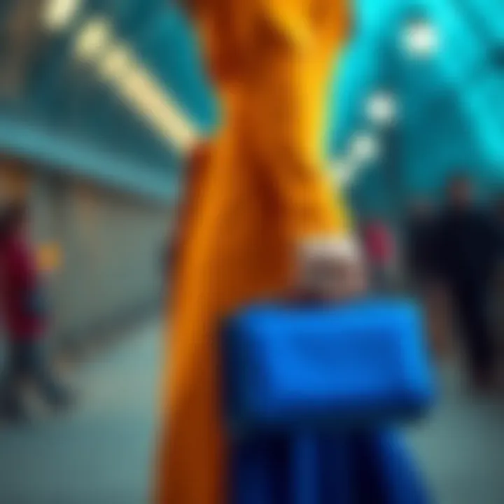 Stylish royal blue evening bag paired with a chic outfit