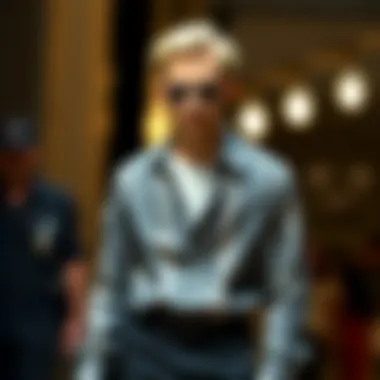 Fashion Forward Statement Piece A fashion-forward outfit featuring a snake print shirt