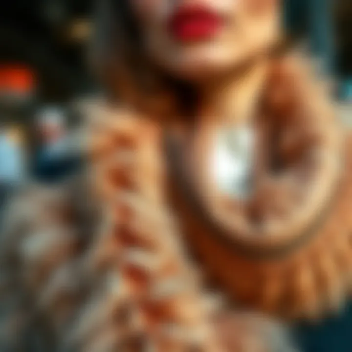 Close-up of a luxurious boa feather scarf showcasing intricate details.