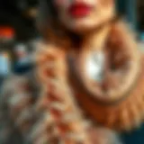 Intricate Details of a Boa Feather Scarf Close-up of a luxurious boa feather scarf showcasing intricate details.