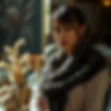 A beautifully arranged scene of sustainable fashion elements featuring boa feather scarves.