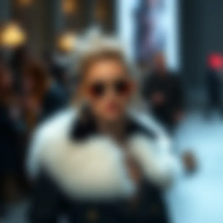 Contemporary Chic: Styling with the White Fur Boa Stylish ensemble featuring a white fur boa paired with modern attire