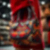 Exquisite woolen handbag showcasing intricate patterns