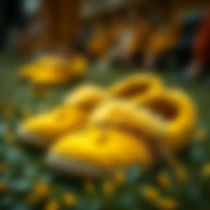 Sustainable materials used in bee slippers.