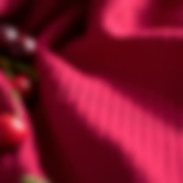 Close-up of cherry fabric showcasing its texture