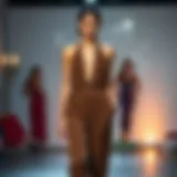 Elegant criss cross halter neck jumpsuit on a stylish backdrop