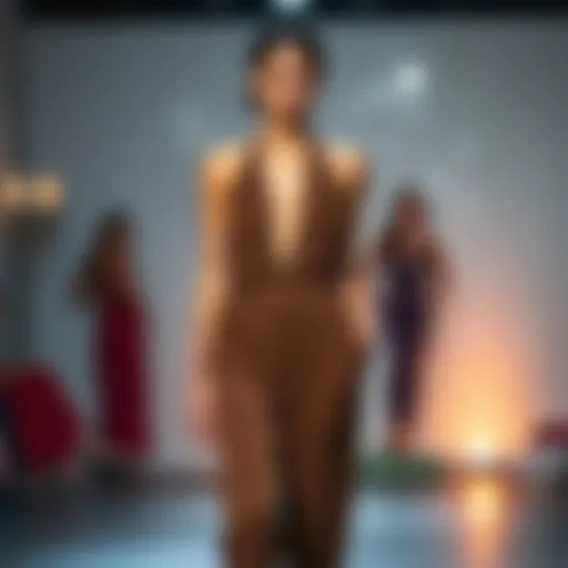 Elegant criss cross halter neck jumpsuit on a stylish backdrop