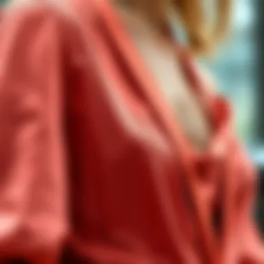 Luxurious Fabric Choices Close-up of fabric texture used in criss cross halter neck jumpsuit