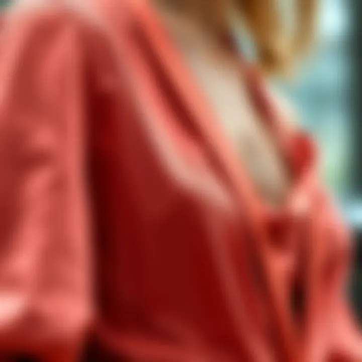 Luxurious Fabric Choices Close-up of fabric texture used in criss cross halter neck jumpsuit