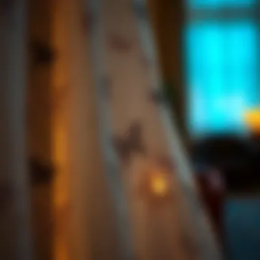 Close-up of delicate materials used in butterfly lace curtains