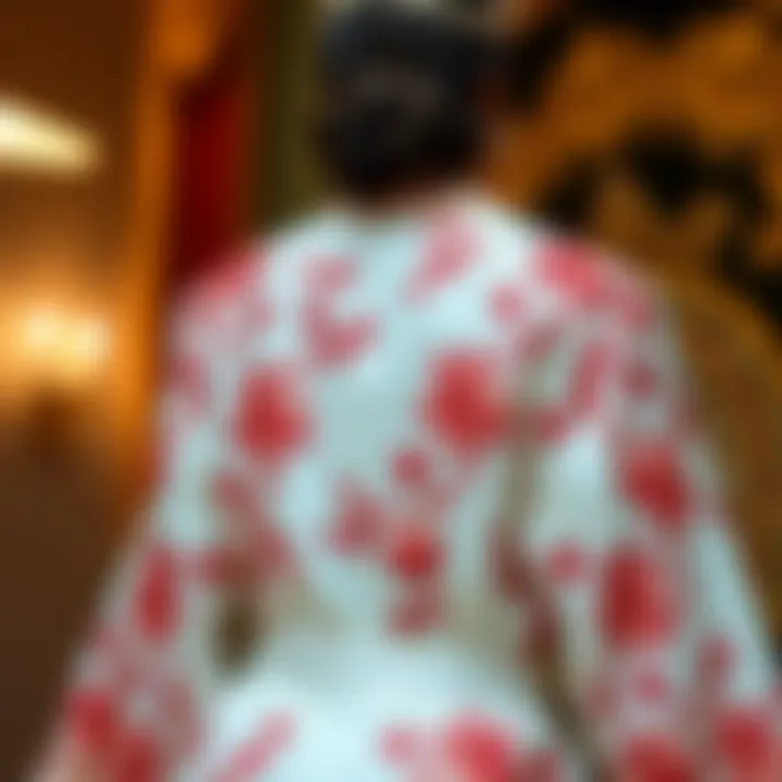 Luxurious embroidered bride robe adorned with floral patterns