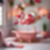 Flamingo Elegance in Bathroom Decor Elegant flamingo-themed bathroom decor showcasing vibrant colors and unique design elements