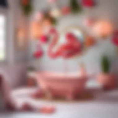 Flamingo Elegance in Bathroom Decor Elegant flamingo-themed bathroom decor showcasing vibrant colors and unique design elements